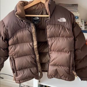 Brown short north face puffer size small